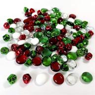 🎄 christmas glass gems beads vase filler with jingle bells for party table scatter decoration - 90 pieces glass stones and 50 pieces (color 2) logo