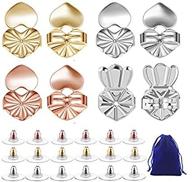 hypoallergenic adjustable earring lifters: secure your droopy earrings with 4 pairs of original magic backs logo