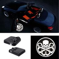 premium wireless car door light projector led easy installed welcome laser projector pastable logo light holeless ghost shadow lamp logos replacement for all car accessory 2 pcs (octopus) logo