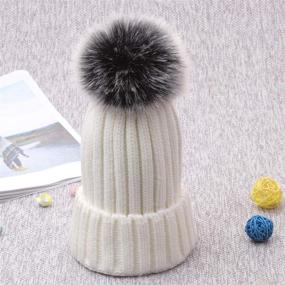 img 2 attached to 🎀 Llmumu 14 Piece 12cm Faux Fur Pompom Ball Fluffy DIY Removable Pompom - Elastic Loop, Shoes Bags Knitting Hat Scarf Keychain Accessories - Mix Color, 4.8 Inches (Dark Color)