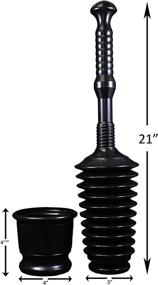 img 3 attached to Premium Master Plunger MP500-B3: High-performance Toilet Plunger Kit with Compact Bucket/Caddy. Features Air Release Valve, in Sleek Black