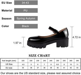 img 3 attached to 👠 Женские туфли на толстом каблуке с платформой и круглым носком - стильная обувь для женщин