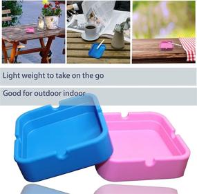 img 3 attached to 🚬 Durable Silicone Ashtray for Cigarettes - Unbreakable Square Design