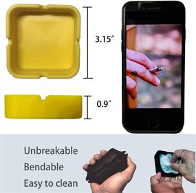 img 2 attached to 🚬 Durable Silicone Ashtray for Cigarettes - Unbreakable Square Design