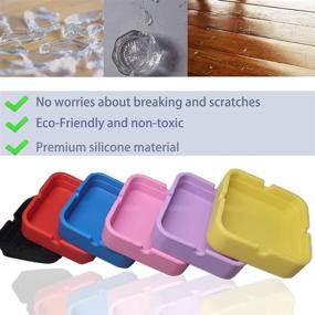 img 1 attached to 🚬 Durable Silicone Ashtray for Cigarettes - Unbreakable Square Design