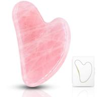 🌹 rose quartz jade guasha stone: effective gua sha massage tool for face sculpting, microcirculation boost, wrinkle prevention & trigger point treatment for body skin and neck logo