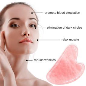 img 2 attached to 🌹 Rose Quartz Jade Guasha Stone: Effective Gua Sha Massage Tool for Face Sculpting, Microcirculation Boost, Wrinkle Prevention & Trigger Point Treatment for Body Skin and Neck