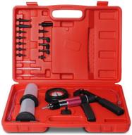 🔴 ketofa handheld vacuum pump brake bleeder kit - power steering vacuum bleeder, one man brake bleeder kit with 23 pcs automotive tuner tools, adapters & case, red logo