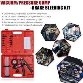 img 1 attached to 🔴 Ketofa Handheld Vacuum Pump Brake Bleeder Kit - Power Steering Vacuum Bleeder, One Man Brake Bleeder Kit with 23 Pcs Automotive Tuner Tools, Adapters & Case, Red