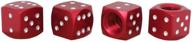 🎲 tomall 4pcs dice style red aluminum alloy tire valve stem caps for car moto bicycle - enhance your vehicle's style and performance! logo