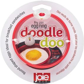 img 1 attached to 🍳 MSC International Doodle Doo, Nonstick 50666 Joie Eggy 3.5" Несъемное кольцо для яиц из компактного силикона с неблестящей поверхностью и складной ручкой в красном цвете