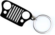 stylish front grill design car key chain 🔑 | premium stainless steel material | sleek black finish logo