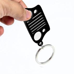 img 2 attached to Stylish Front Grill Design Car Key Chain 🔑 | Premium Stainless Steel Material | Sleek Black Finish