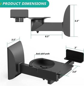 img 1 attached to 🔊 WALI Large Surround Sound Bookshelf Speaker Wall Mount Bracket (SWM201XL) - Holds up to 66 lbs, Black