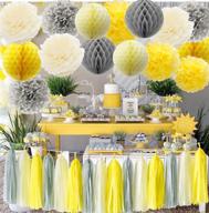 🌞 furuix you are my sunshine party decoration: enhance your celebration with yellow grey elephant baby shower decorations, gray and yellow nursery decor, honeycomb balls for bridal shower birthday décor logo