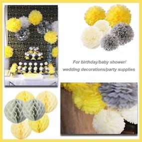 img 1 attached to 🌞 Furuix You are My Sunshine Party Decoration: Enhance Your Celebration with Yellow Grey Elephant Baby Shower Decorations, Gray and Yellow Nursery Decor, Honeycomb Balls for Bridal Shower Birthday Décor