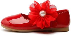 img 3 attached to 👧 Chiximaxu Ballerina School Floral Toddler Girls' Shoes