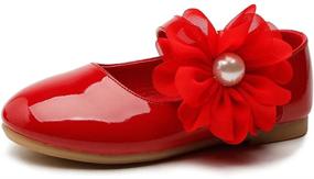 img 4 attached to 👧 Chiximaxu Ballerina School Floral Toddler Girls' Shoes