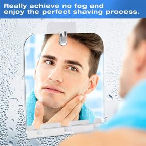 img 3 attached to 🪞 Fogless Shower Mirror with Shaver Holder: Fog-Free Bathroom Shaving Mirror for Home & Travel