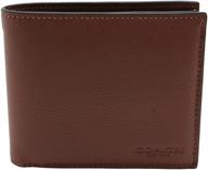 👛 leather saddle coach compact wallet logo