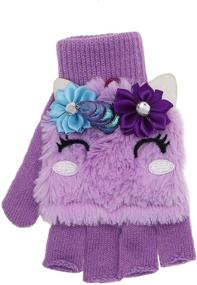 img 1 attached to Xperry Unicorn Fingerless Convertible Knitted Girls' Accessories for Cold Weather – Enhance SEO!