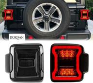 🚗 bordan led smoked tail lights for jeep jl jlu 2018-2021 sport rubicon sahara -pair: brake, reverse, turn signal lights logo