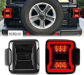 img 4 attached to 🚗 BORDAN LED Smoked Tail Lights for Jeep JL JLU 2018-2021 Sport Rubicon Sahara -Pair: Brake, Reverse, Turn Signal Lights