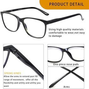 img 2 attached to 👓 VIDEBLA 5 Pack Blue Light Blocking Reading Glasses: Anti Glare UV Ray Filter Eyeglasses for Men and Women