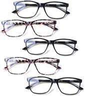 👓 videbla 5 pack blue light blocking reading glasses: anti glare uv ray filter eyeglasses for men and women logo