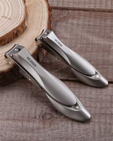 img 2 attached to Premium Nail Clippers for Thick Nails - Professional Cutter with Catcher, Medical Grade Stainless Steel - Sharp and Durable Nail Clipper Kit for Men and Women - Bionics Design - Small and Big Size