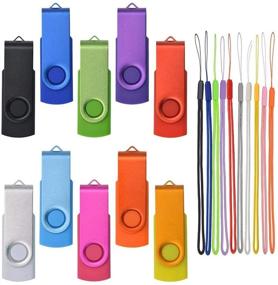 img 4 attached to 💾 10 Pack 32MB USB 2.0 Memory Sticks - Kepmem Swivel Small Capacity PenDrive - 10 Assorted Colors - USB Flash Drive