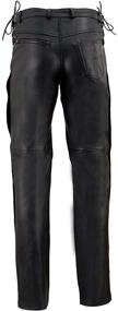 img 3 attached to Men's Black Leather Deep Pocket Over 👖 Pants with Side Laces by Milwaukee Leather - SH1987