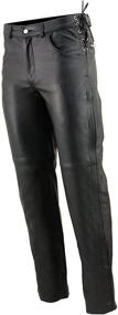 img 1 attached to Men's Black Leather Deep Pocket Over 👖 Pants with Side Laces by Milwaukee Leather - SH1987