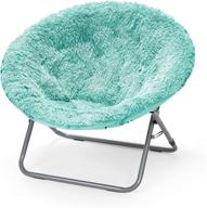 stylish and comfy: urban shop oversized aqua mongolian faux fur saucer chair логотип