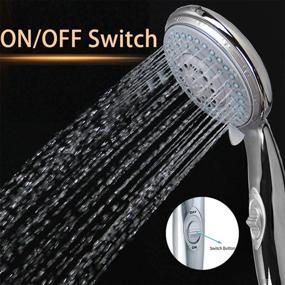 img 1 attached to HauSun Handheld Shower Head - On/Off Switch, 5 Spray Settings, 6.5ft Extra Long Hose, High Pressure With Bathroom Faucet Kit & Universal Adapter Holder Mount For Wall, Chrome Finish