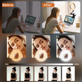 img 3 attached to 📸 Lusweimi 6" Ring Light with USB Type C & Magic Arm Clip - Ideal Video Conference Lighting for Computer Laptop with Tripod and Phone Holder