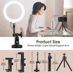 img 1 attached to 📸 Lusweimi 6" Ring Light with USB Type C & Magic Arm Clip - Ideal Video Conference Lighting for Computer Laptop with Tripod and Phone Holder