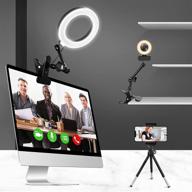 📸 lusweimi 6" ring light with usb type c & magic arm clip - ideal video conference lighting for computer laptop with tripod and phone holder logo