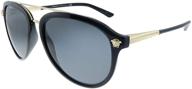 🕶️ stylish versace mens ve4341 black grey: sleek and timeless eyewear logo