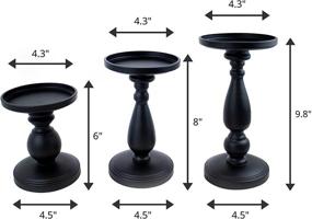 img 3 attached to 🕯️ Set of 3 Matte Black Candle Holders for Wedding Decor and Dining Table Centerpieces