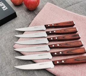 UMOGI High-end Steak Knives Set of 6, Gift Box - Black Natural