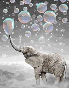 img 4 attached to 🎨 Komidea DIY Paint by Number Kits on Canvas Painting - Happy Elephant 16x20inch" - Enhanced SEO-optimized "Paint by Number" Kit for Adults, Kids, and Beginners