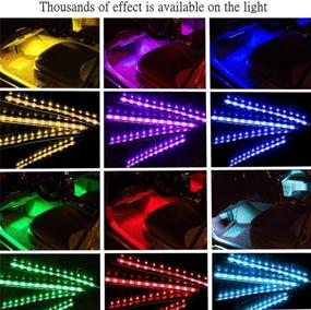 img 3 attached to 🚗 HOCOLO Car LED Strip Light, 36-LED 12V Multicolor Music Car Interior Light Kit with Sound Active Function, Wireless Remote Control, and Car Charger Included