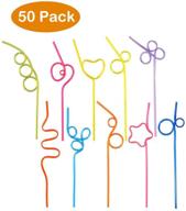 🎉 isusser 50pcs crazy loop straws: fun & colorful reusable straws for parties and carnivals, bpa free logo