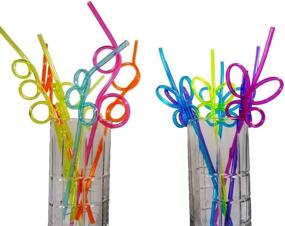 img 1 attached to 🎉 ISusser 50pcs Crazy Loop Straws: Fun & Colorful Reusable Straws for Parties and Carnivals, BPA FREE