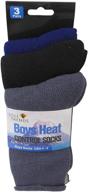 🔥 stay cozy and warm: boys heat control warm thermal socks - size 4-6 value 3-pack logo