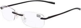 img 4 attached to 👓 Ultimate Protection and Comfort: Rimless Bifocal Reading Glasses with Blue Light Blocking and Spring Hinge Readers