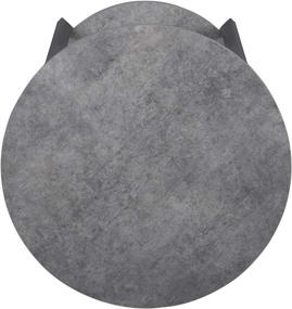 img 1 attached to Stylish Storage Solution: Grey Wooden Side End Table with Slate Faux Concrete Shelf