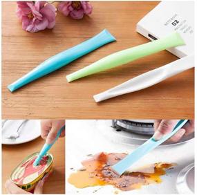 img 1 attached to 🧹 Multipurpose Plastic Cleaning Scraper Tool Set - Stiff Grill, Can Opener, Sticker & Gum Remover, Bottle Opener - Scratch Free Kitchen Cleaning Tool (3 PCS)