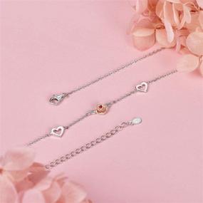 img 3 attached to S925 Sterling Silver Rose Flower Necklace, Bracelet, Cross Pendant Set 🌹 – Perfect Gift for Women on Valentine's, Birthday, Christmas, and Mother's Day!